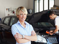 car getting repaired at garage